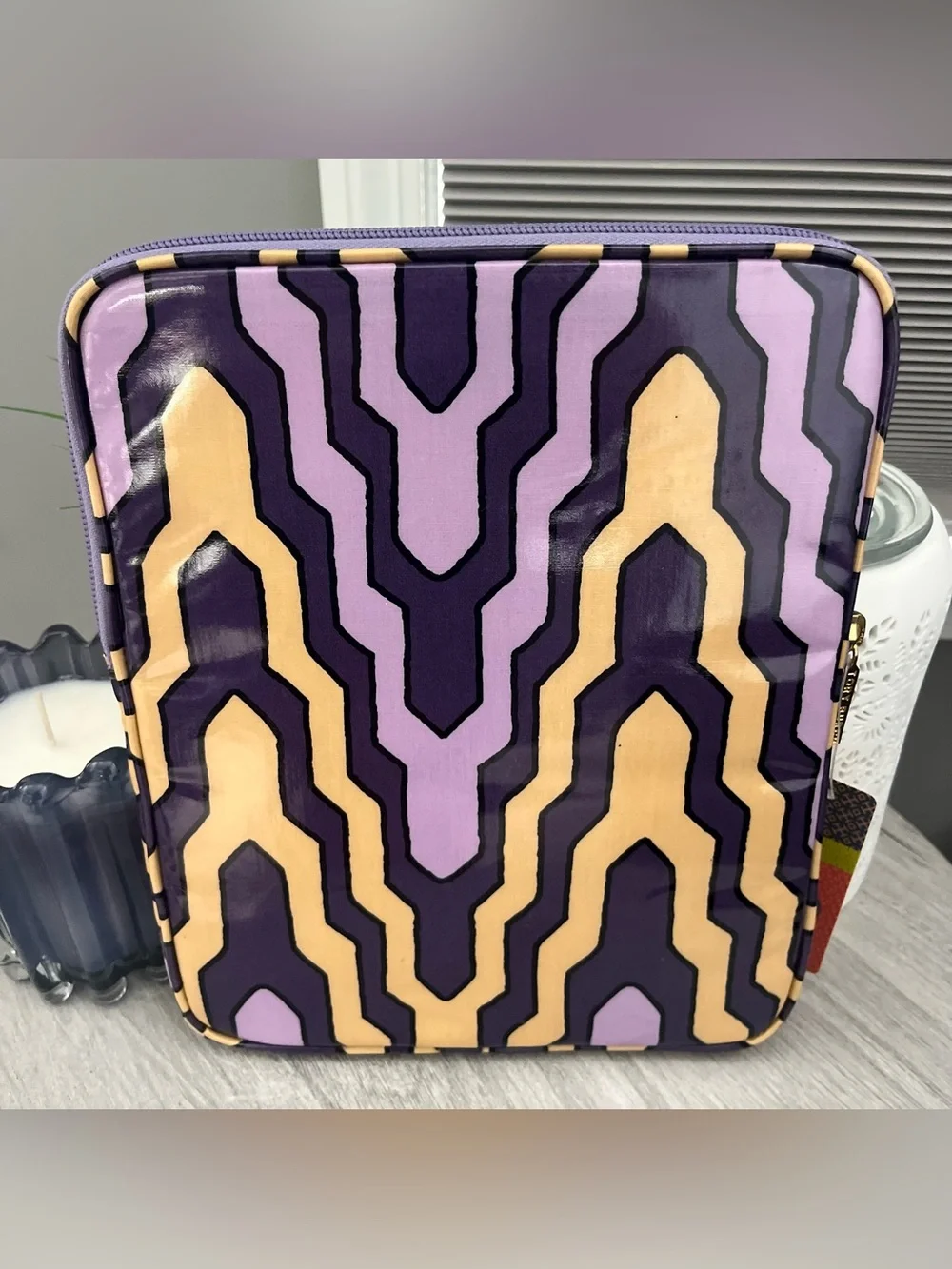 NWT Tory Burch Purple Geometric Tablet Sleeve iPad Case